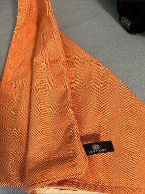 Newport Tan and Orange Herringbone Accent Pillow